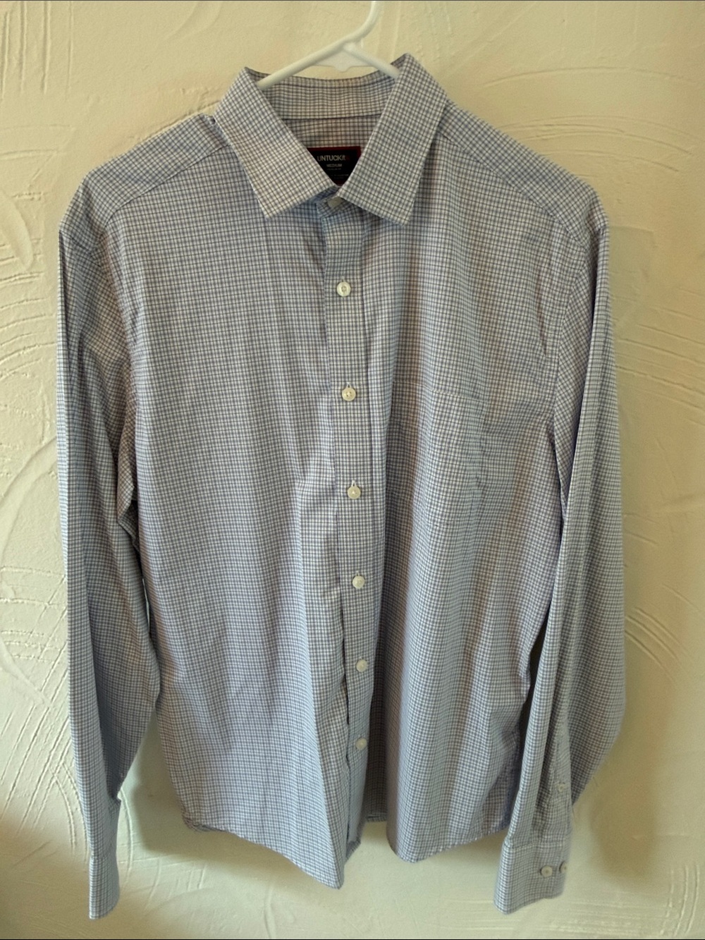 UNTUCKit Light Blue and White Micro-Check Dress Shirt